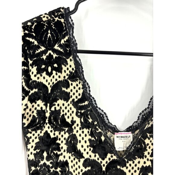 NWOT Free People Intimately Lace Overlay Bodycon Mini Dress Black Cream Small - Picture 3 of 4